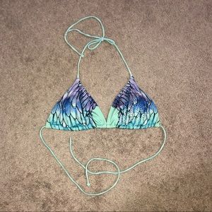 Winki Island teal/navy bling triangle swimsuit